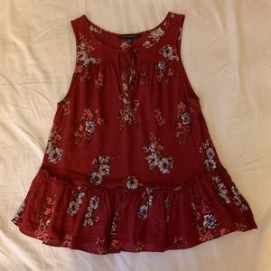 American Eagle floral sleeveless blouse, size S